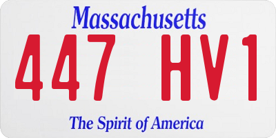 MA license plate 447HV1