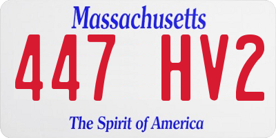 MA license plate 447HV2