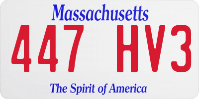 MA license plate 447HV3