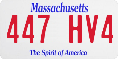 MA license plate 447HV4
