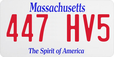 MA license plate 447HV5