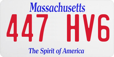 MA license plate 447HV6