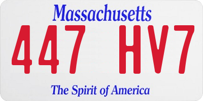 MA license plate 447HV7