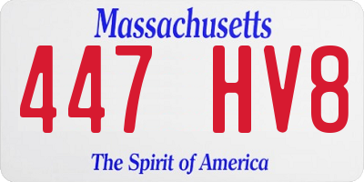 MA license plate 447HV8