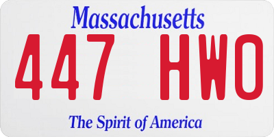 MA license plate 447HW0