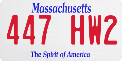 MA license plate 447HW2