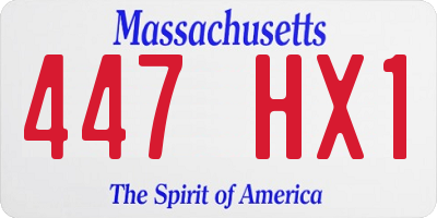 MA license plate 447HX1