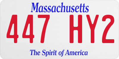 MA license plate 447HY2