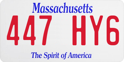 MA license plate 447HY6
