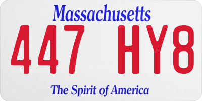 MA license plate 447HY8