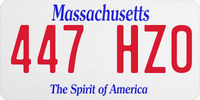 MA license plate 447HZ0