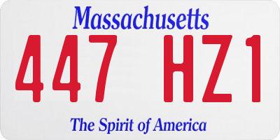 MA license plate 447HZ1