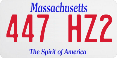 MA license plate 447HZ2