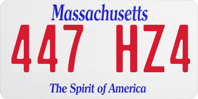 MA license plate 447HZ4