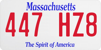 MA license plate 447HZ8