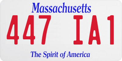 MA license plate 447IA1