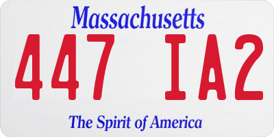 MA license plate 447IA2