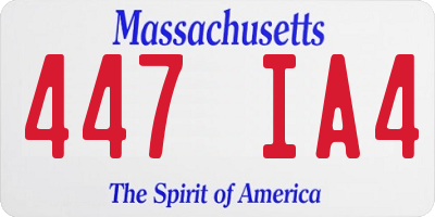 MA license plate 447IA4