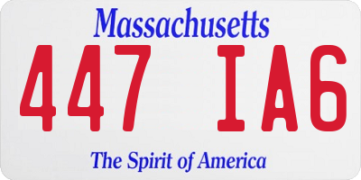 MA license plate 447IA6