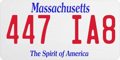 MA license plate 447IA8