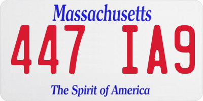 MA license plate 447IA9