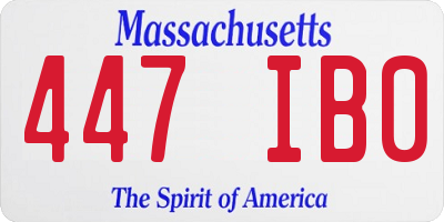 MA license plate 447IB0