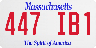MA license plate 447IB1