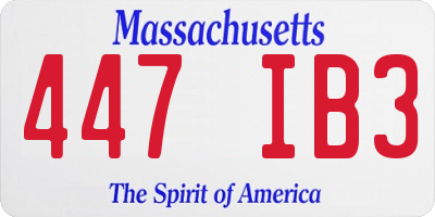 MA license plate 447IB3