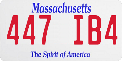 MA license plate 447IB4