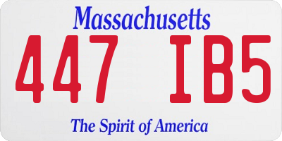 MA license plate 447IB5