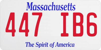 MA license plate 447IB6