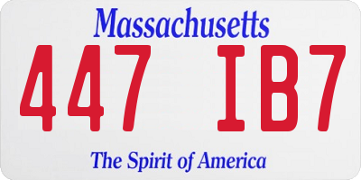 MA license plate 447IB7