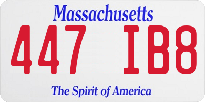 MA license plate 447IB8