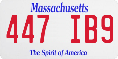 MA license plate 447IB9