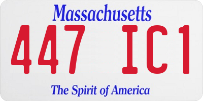 MA license plate 447IC1