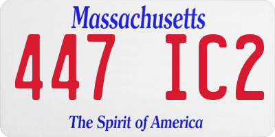 MA license plate 447IC2