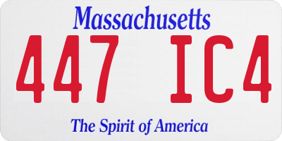 MA license plate 447IC4