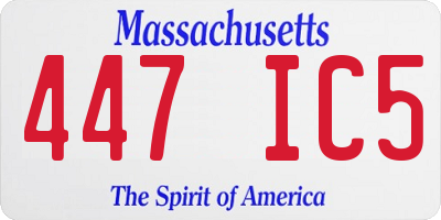MA license plate 447IC5