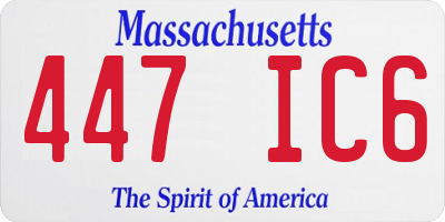 MA license plate 447IC6