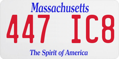 MA license plate 447IC8
