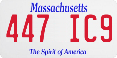 MA license plate 447IC9