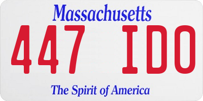 MA license plate 447ID0
