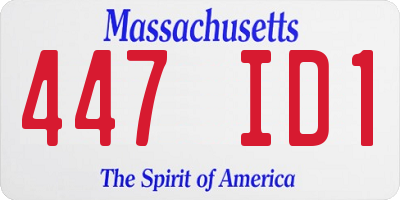 MA license plate 447ID1