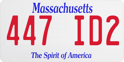 MA license plate 447ID2