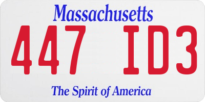 MA license plate 447ID3