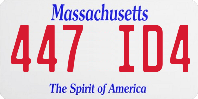 MA license plate 447ID4