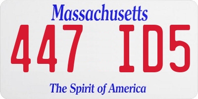 MA license plate 447ID5