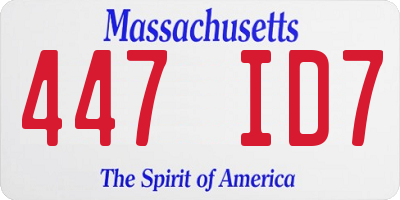 MA license plate 447ID7