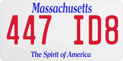 MA license plate 447ID8