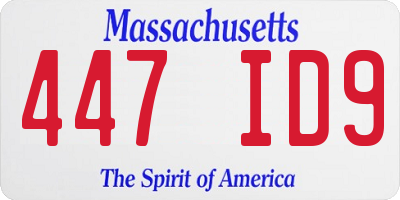MA license plate 447ID9